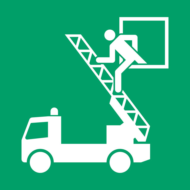 Señal de Seguridad Ventana de Rescate, 300 x 300 mm
