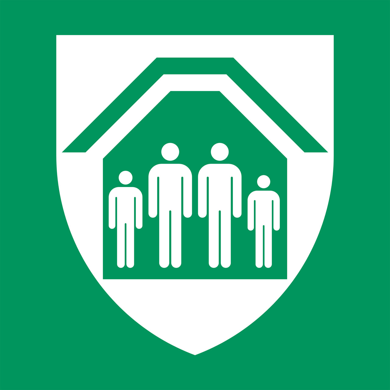 Señal de Seguridad Refugio de Protección, 150 x 150 mm