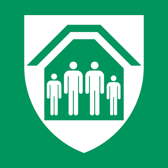 Señal de Seguridad Refugio de Protección, 200 x 200 mm