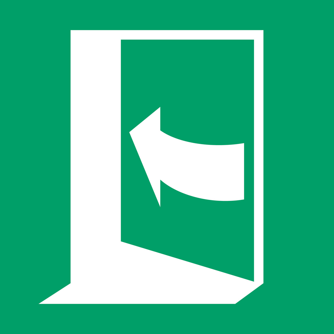 Señal de seguridad La puerta se abre empujando en el lado izquierdo, 200 x 200 mm