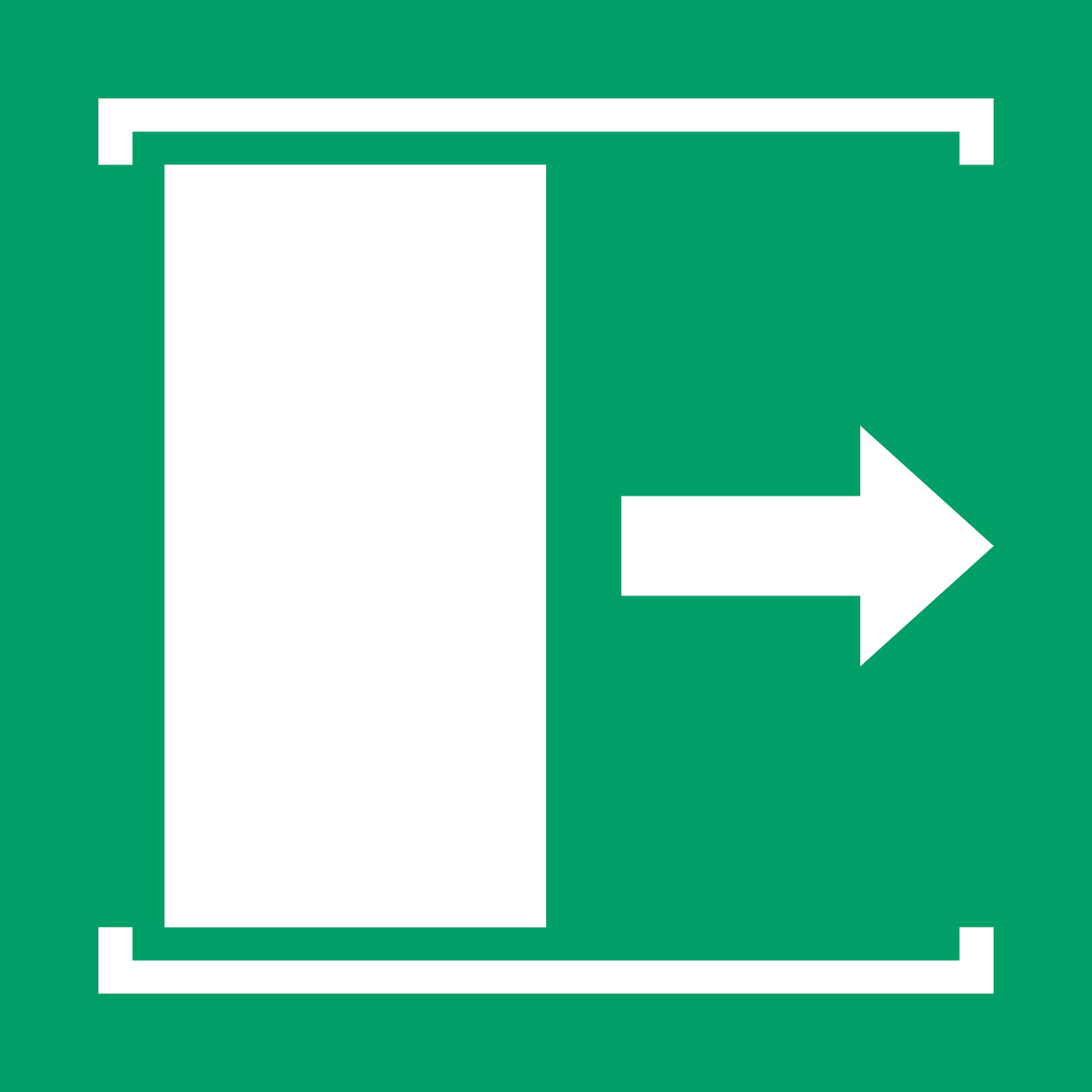 Señal de seguridad La puerta se desliza a la derecha para abrir, 150 x 150 mm