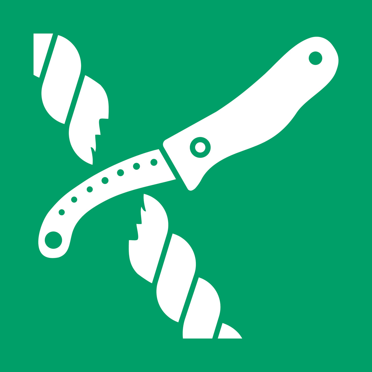 Señal de seguridad Cuchillo de balsa salvavidas, 200 x 200 mm