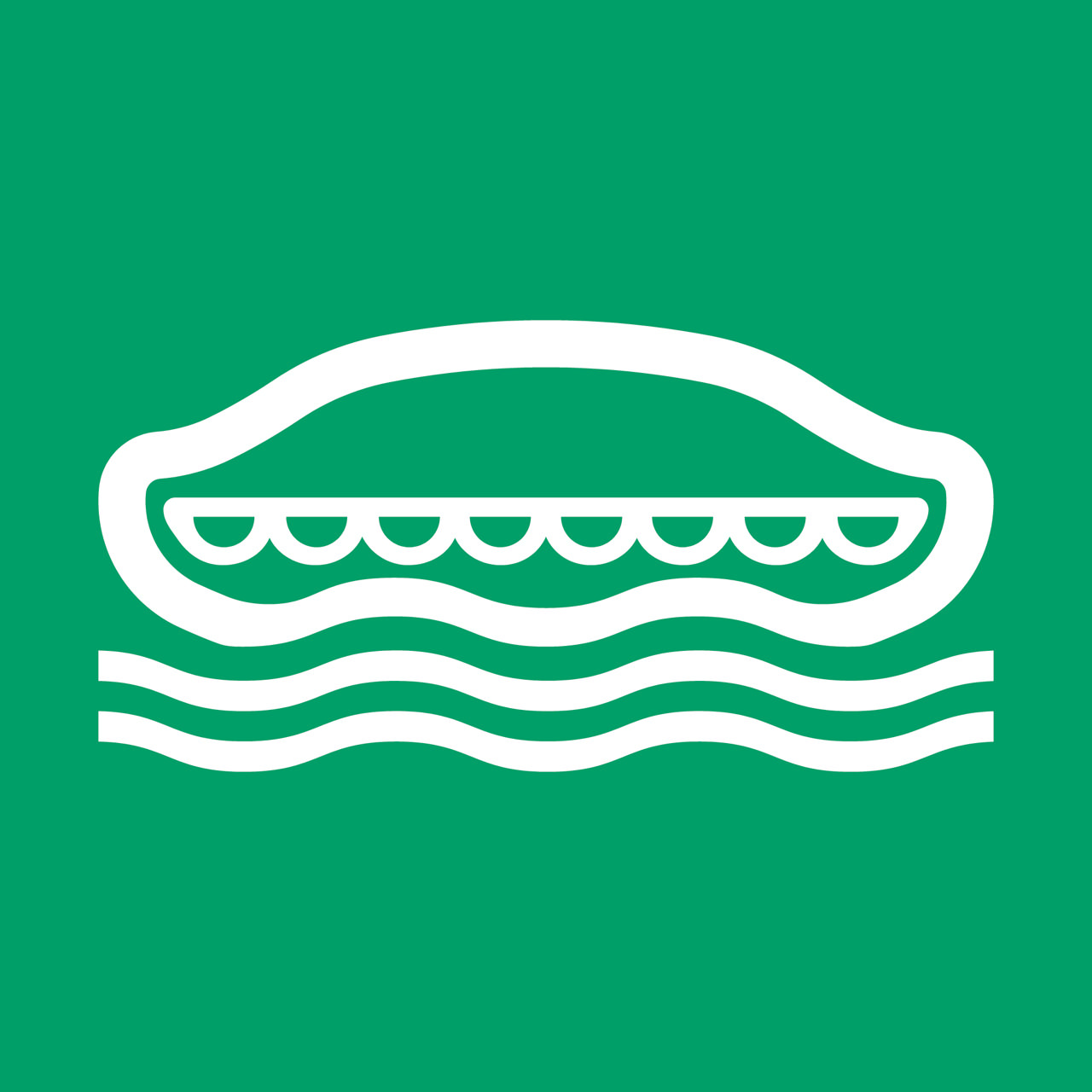 Señal de seguridad Bote salvavidas, 150 x 150 mm