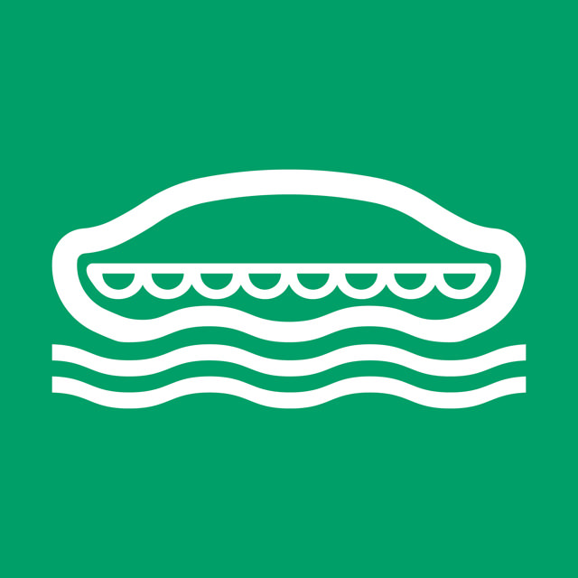 Señal de seguridad Bote salvavidas, 150 x 150 mm