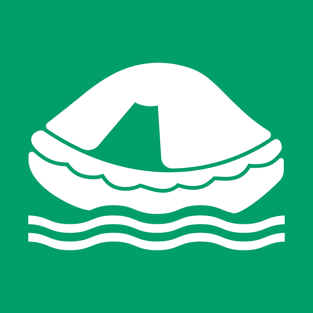 Señal de seguridad Balsa salvavidas, 200 x 200 mm