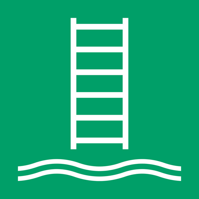 Señal de seguridad Escalera de embarque, 200 x 200 mm