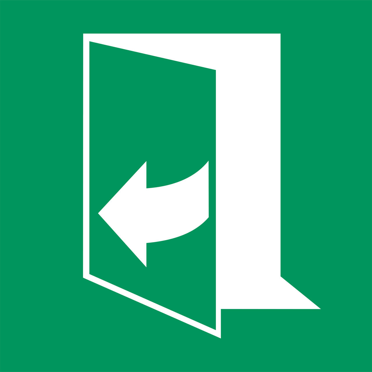 Señal de seguridad Puerta se abre tirando del lado derecho, 150 x 150 mm