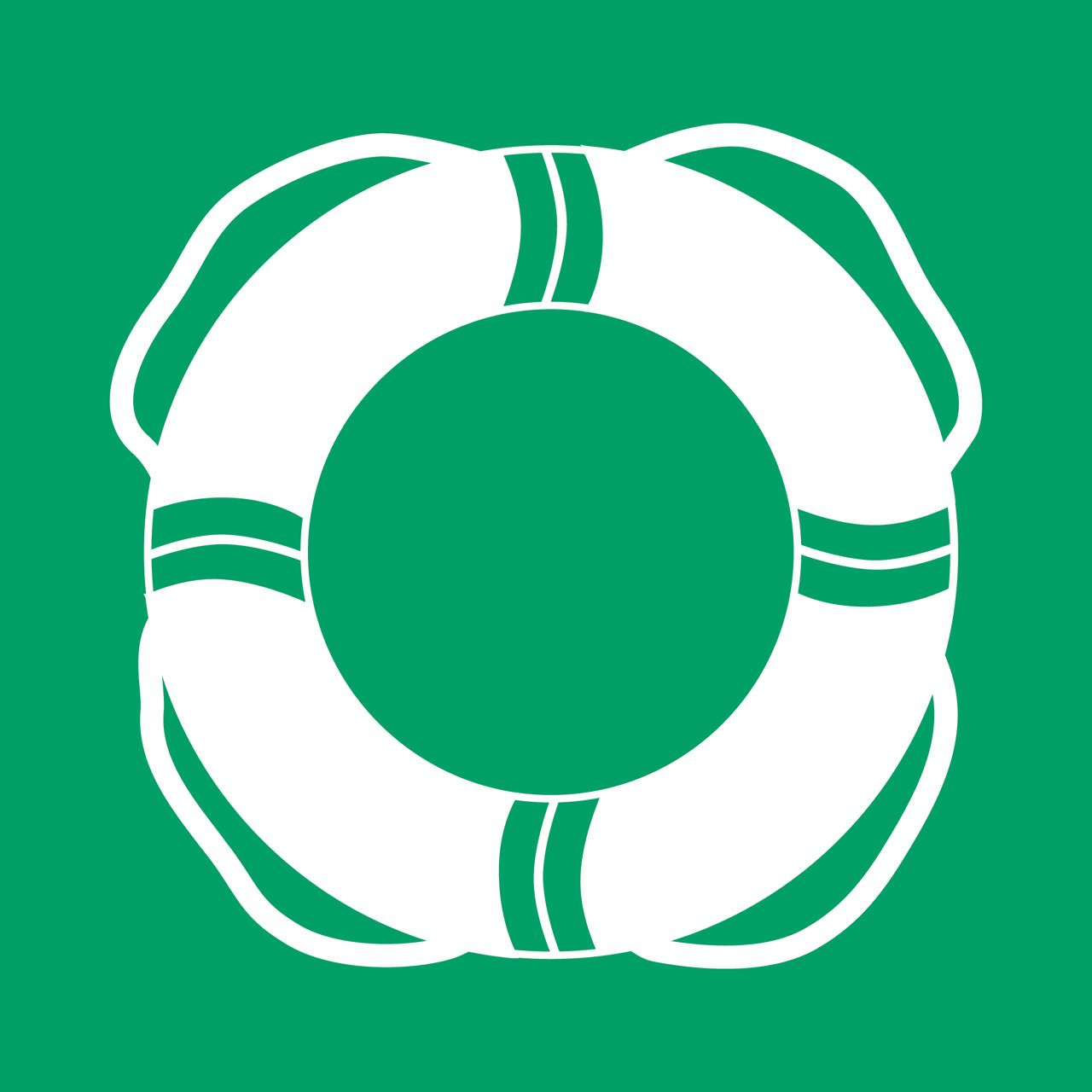 Señal de seguridad Equipo de salvamento acuático, 150 x 150 mm