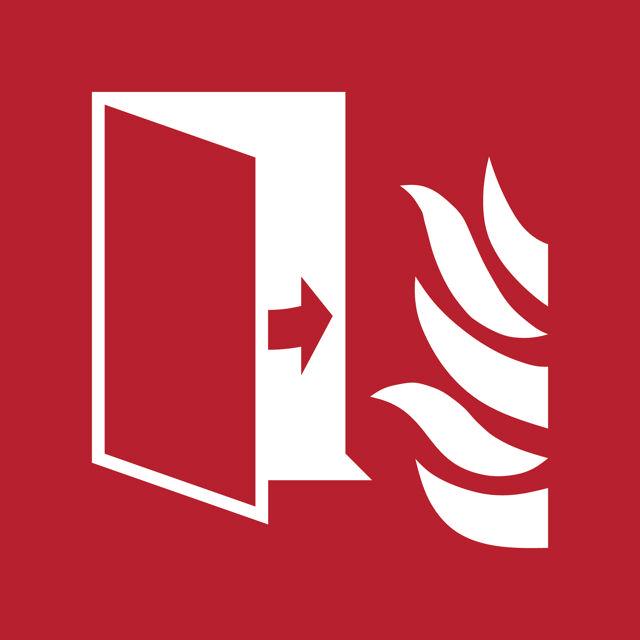 Señal de seguridad Puerta de protección contra incendios, 150 x 150 mm