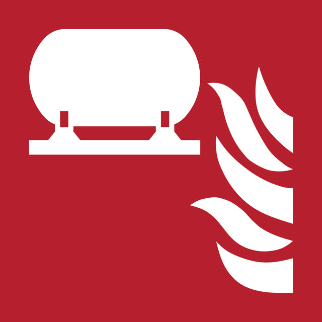 Señal de seguridad Instalación fija de extinción de incendios, 200 x 200 mm