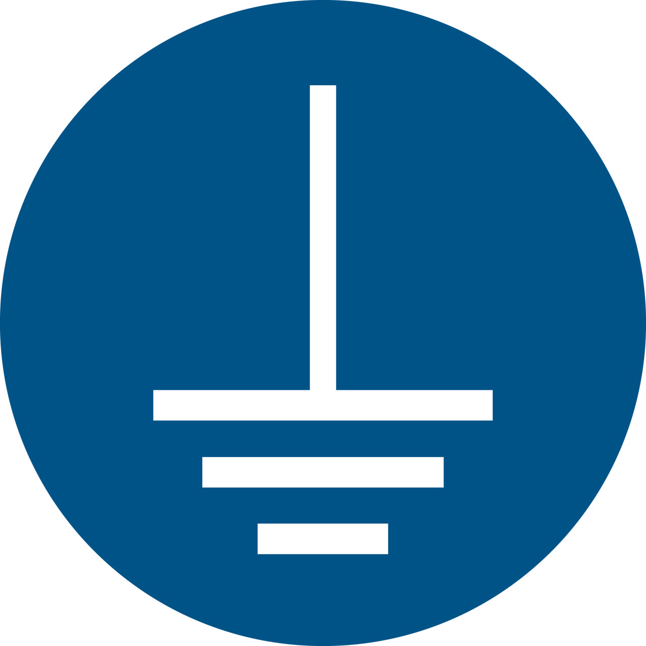 Señal de seguridad Conectar un terminal de tierra al suelo, 300 mm