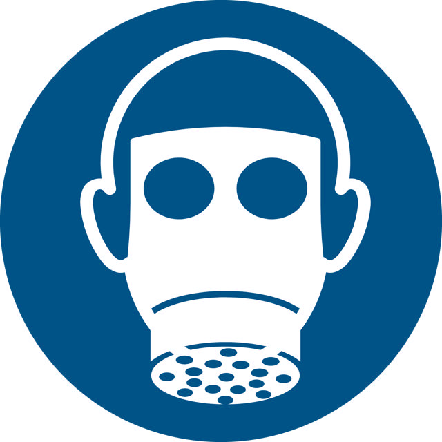 Señal de seguridad Use protección respiratoria, 200 mm