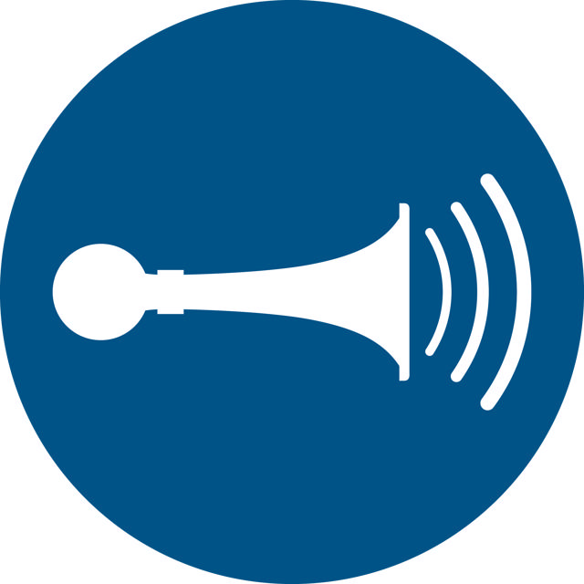 Señal de seguridad toque la bocina, 200 mm