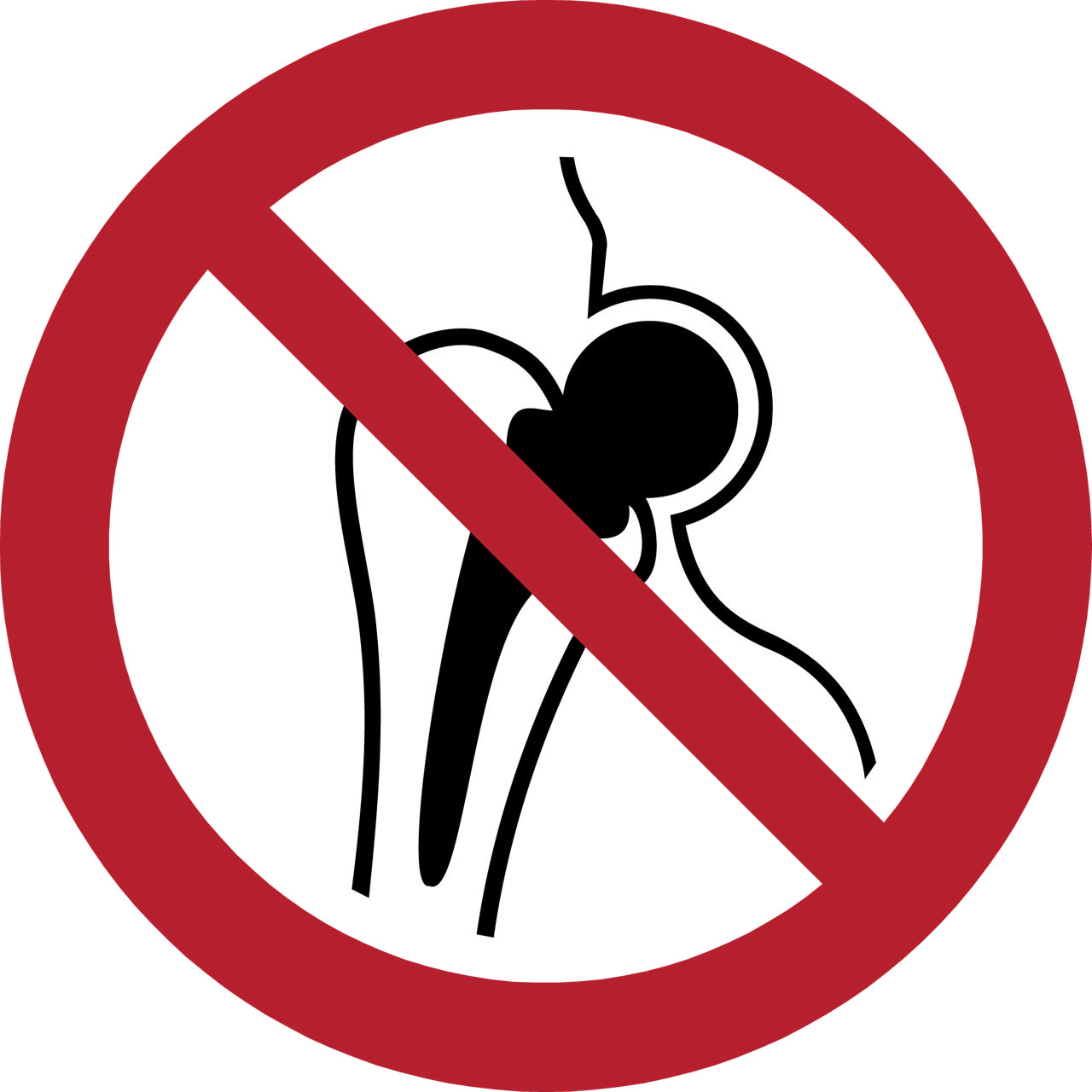 Señal de seguridad Sin acceso para personas con implantes metálicos, 100 mm