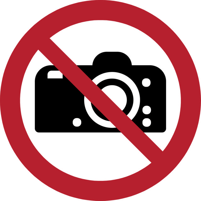 Señal de seguridad No Fotografía, 100 mm