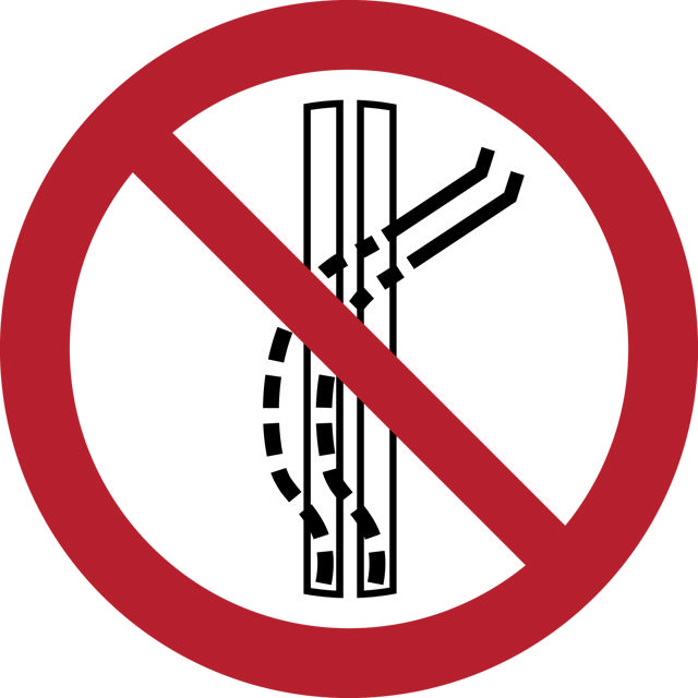 Señal de seguridad No abandone la vía de remolque, 200 mm