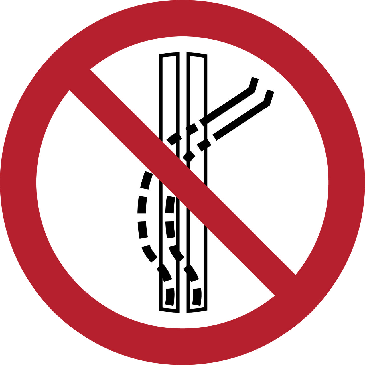 Señal de seguridad No abandone la vía de remolque, 300 mm