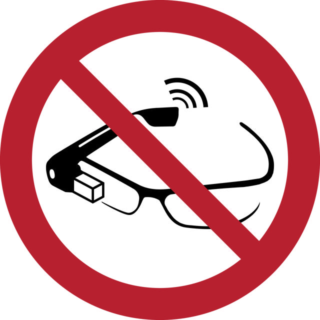 Señal de Seguridad Uso de Gafas Inteligentes Prohibido, 100 mm