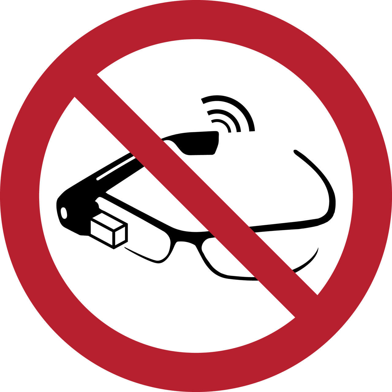 Señal de Seguridad Uso de Gafas Inteligentes Prohibido, 200 mm