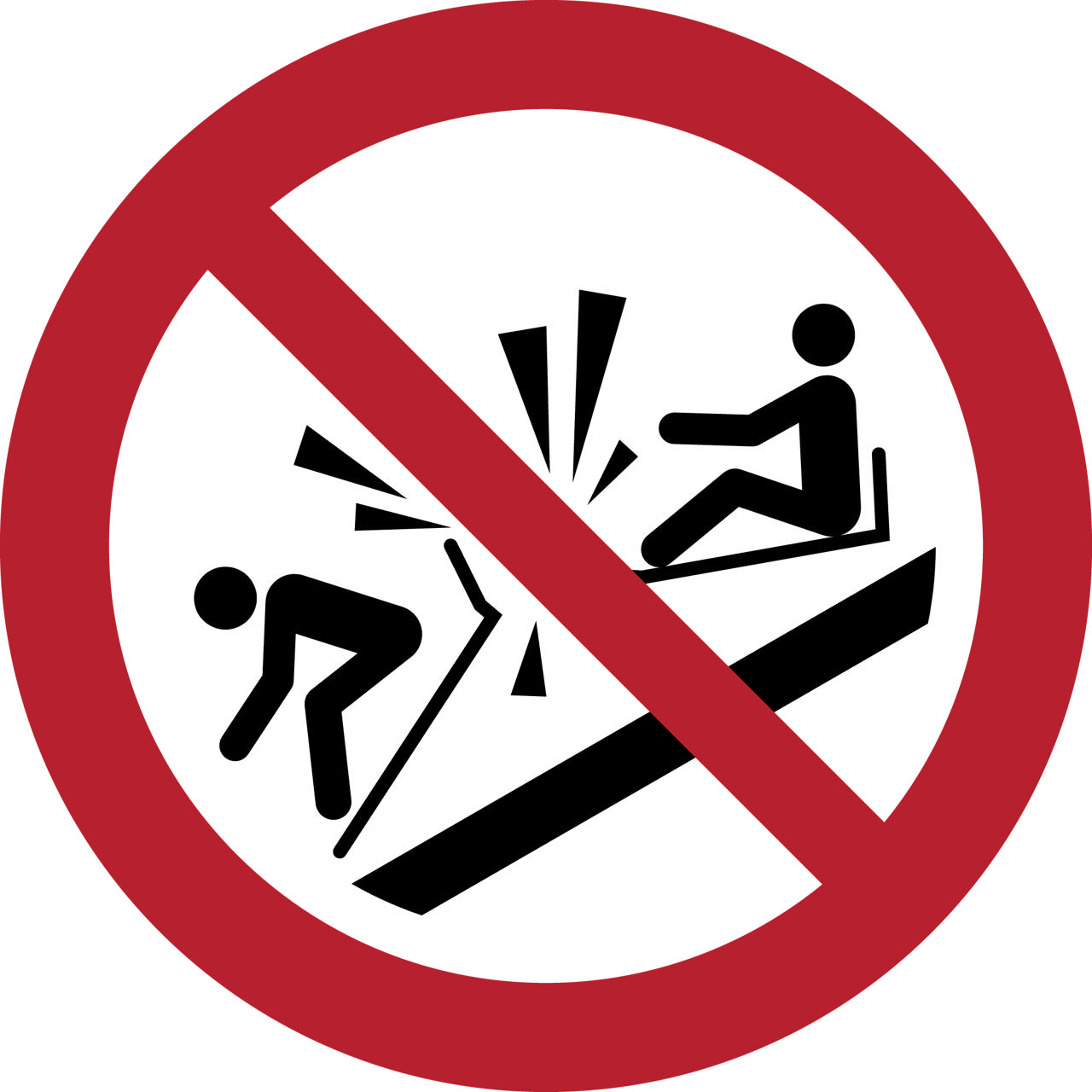 Señal de seguridad No embestir los toboganes, 300 mm