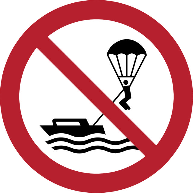 Señal de seguridad No parasailing, 200 mm