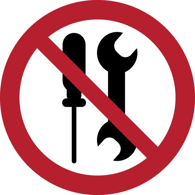 Señal de seguridad No debe ser atendido por usuarios, 100 mm