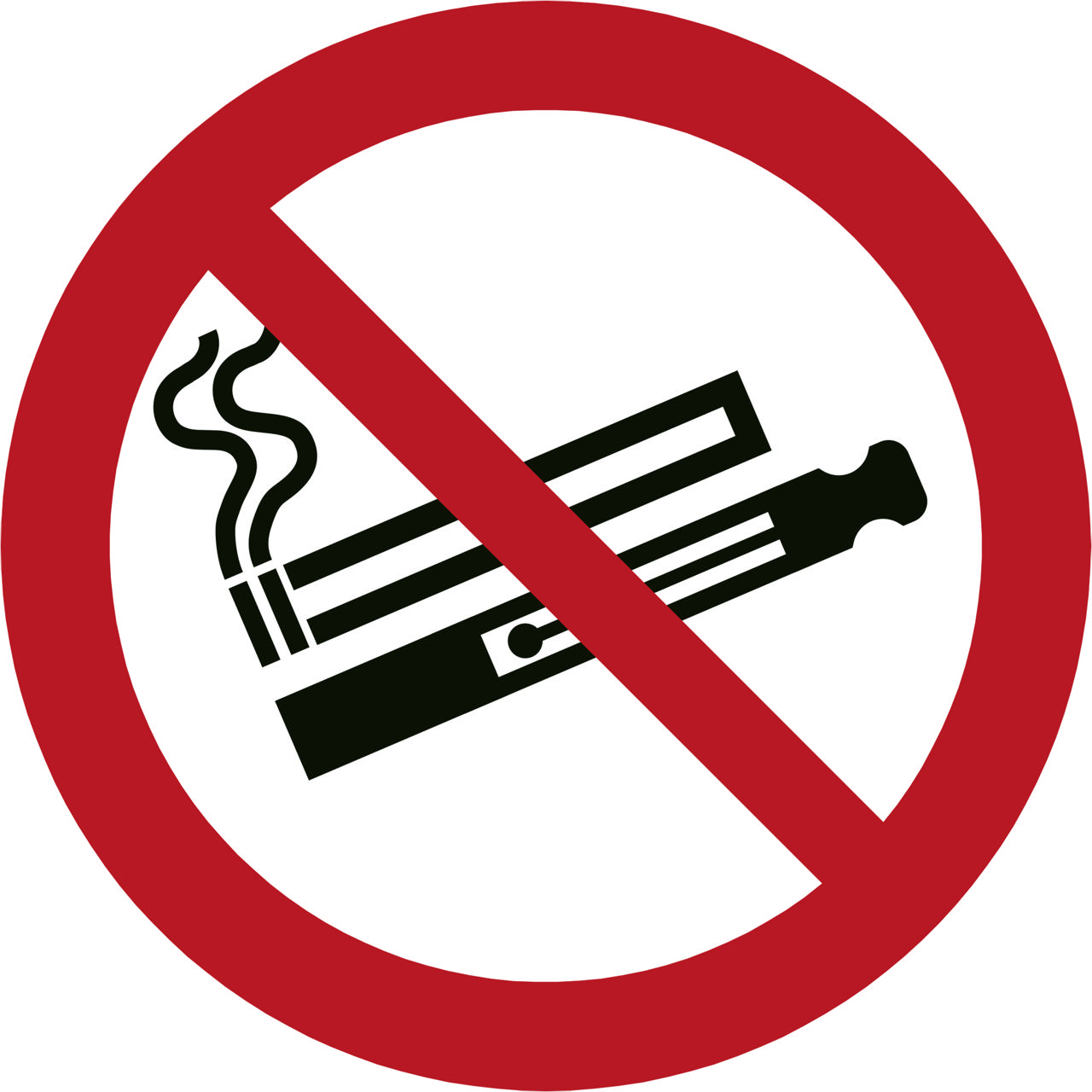 Copy of Safety sign E-cigarette/vaper prohibited, Ø 100 mm 