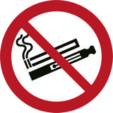 Copy of Safety sign E-cigarette/vaper prohibited, Ø 300 mm 