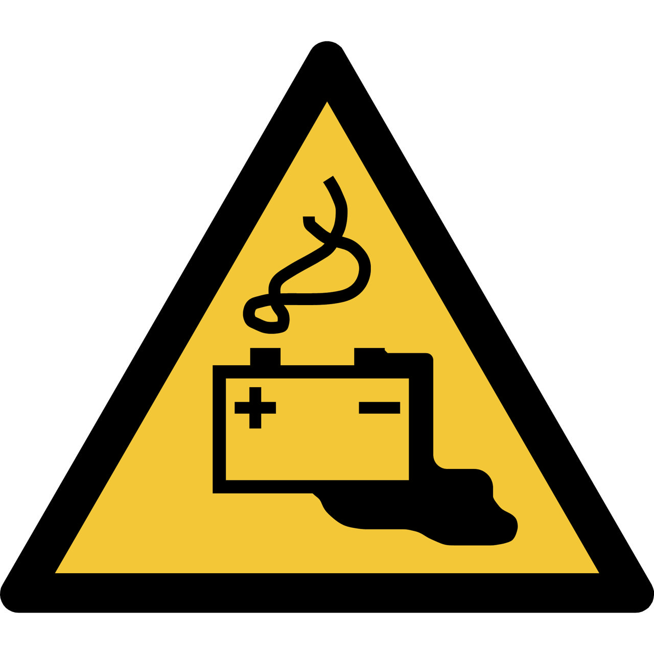 Señal de Seguridad Advertencia Carga de Batería, 150 x 133 mm