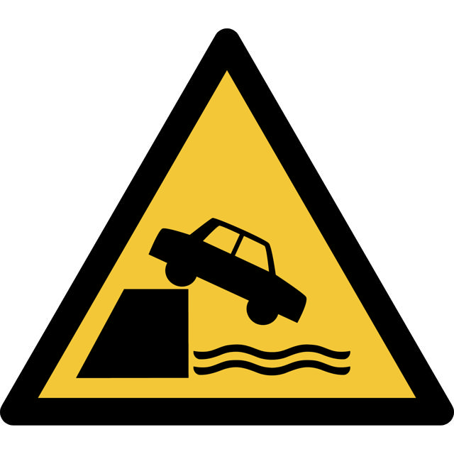 Señal de seguridad Advertencia Borde sin protección, 200 x 176 mm