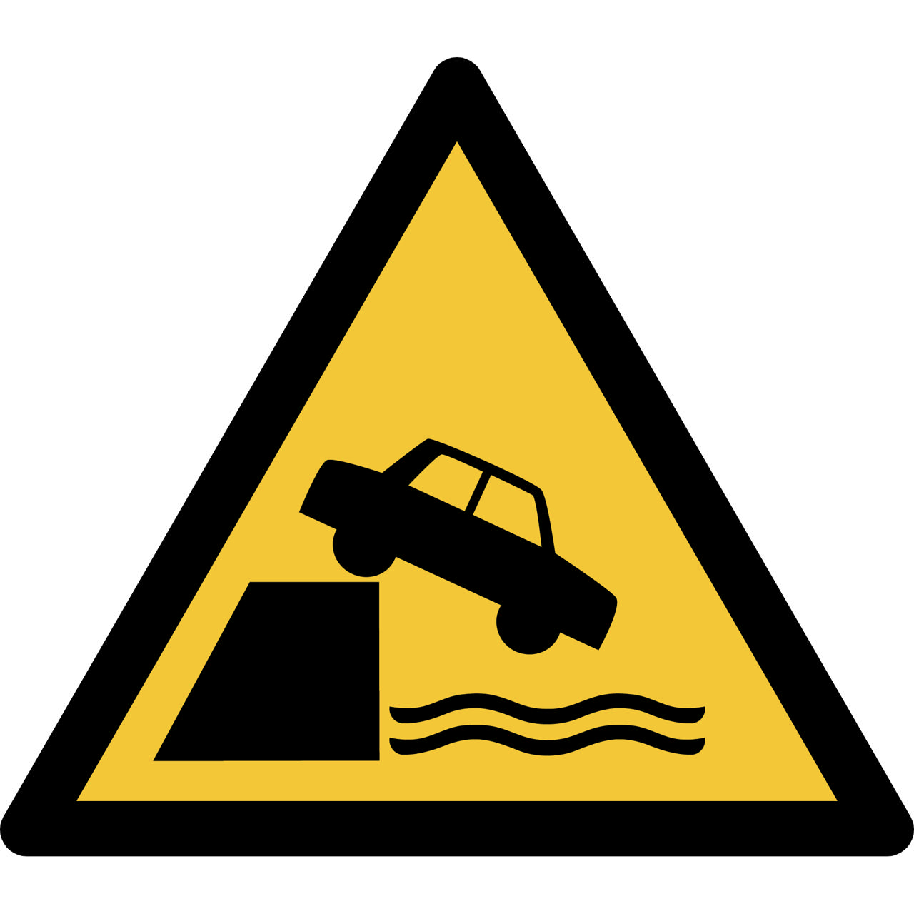 Señal de seguridad Advertencia Borde sin protección, 300 x 264 mm