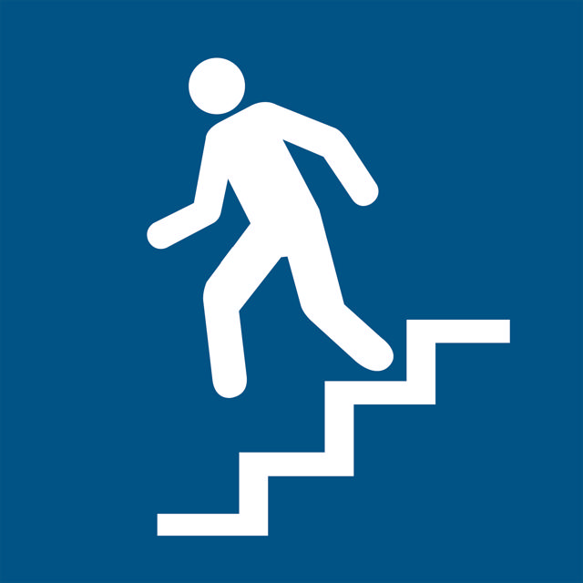 Señal de Escalera Descendente, 200 x 200 mm