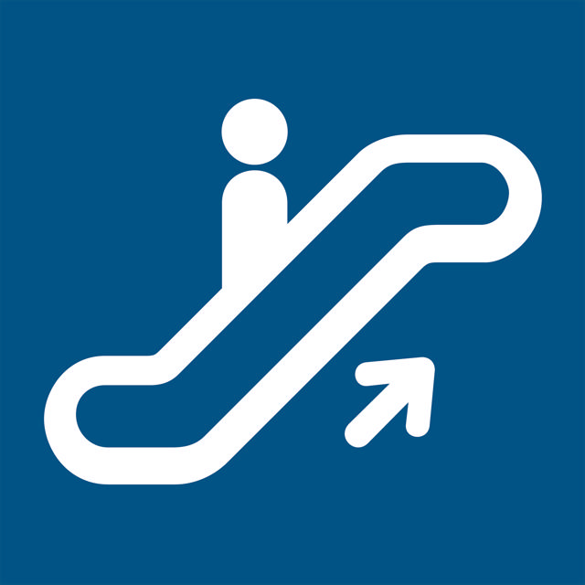 Señal de Escalera Mecánica Ascendente, 150 x 150 mm