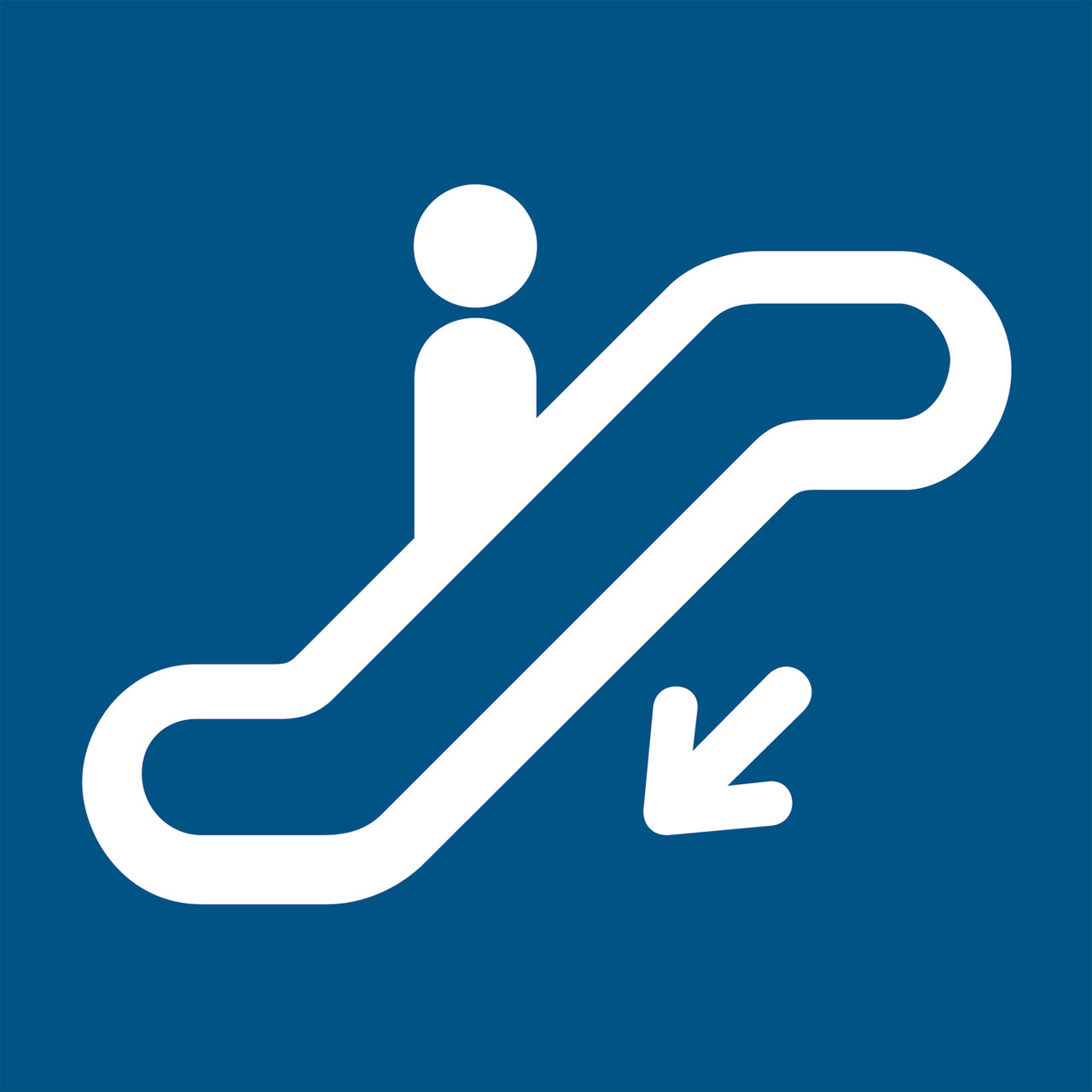 Señal de Escalera Mecánica Descendente, 150 x 150 mm