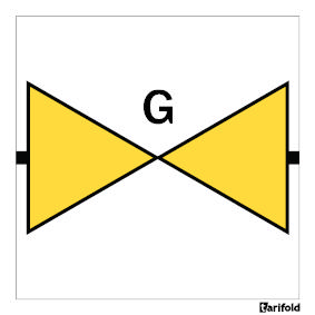 Señal de Conexión de Gas, 100 x 100 mm