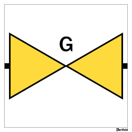 Señal de Conexión de Gas, 150 x 150 mm