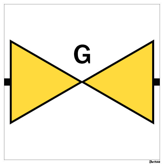 Señal de Conexión de Gas, 200 x 200 mm