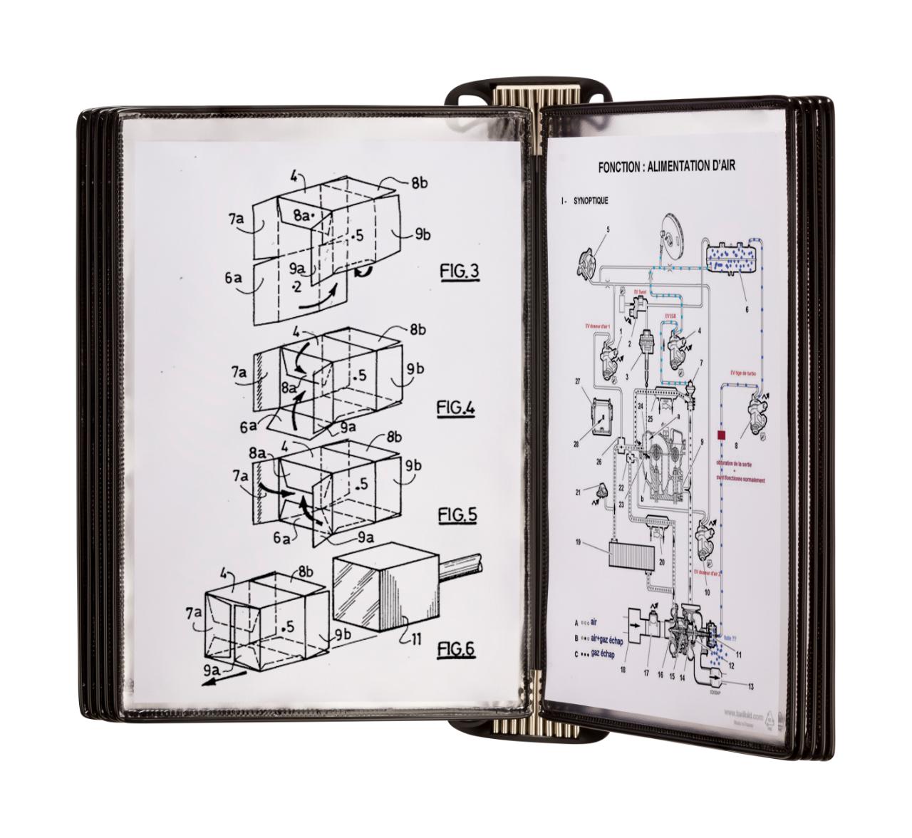 KIT DE PARED PRO CON FUNDAS PVC - A4 - NEGRO