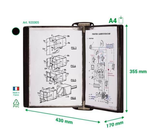 KIT DE PARED PRO CON FUNDAS PVC - A4 - NEGRO