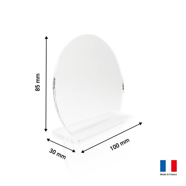 Placa redonda de sobremesa en acrílico personalizable