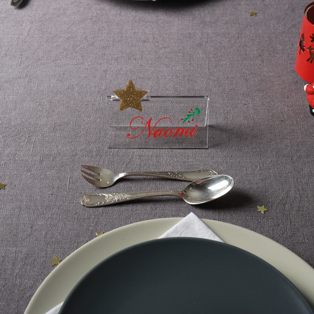 Placa de mesa en acrílico personalizable con estrella