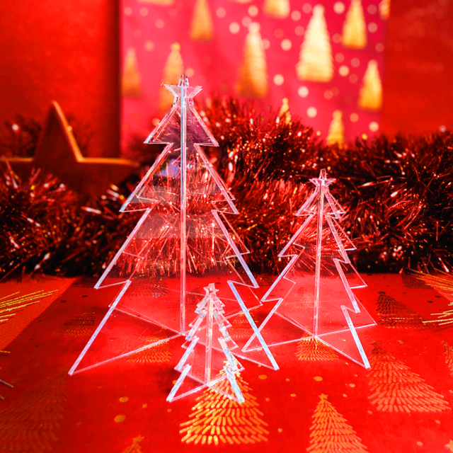 Conjunto de árboles de Navidad en acrílico