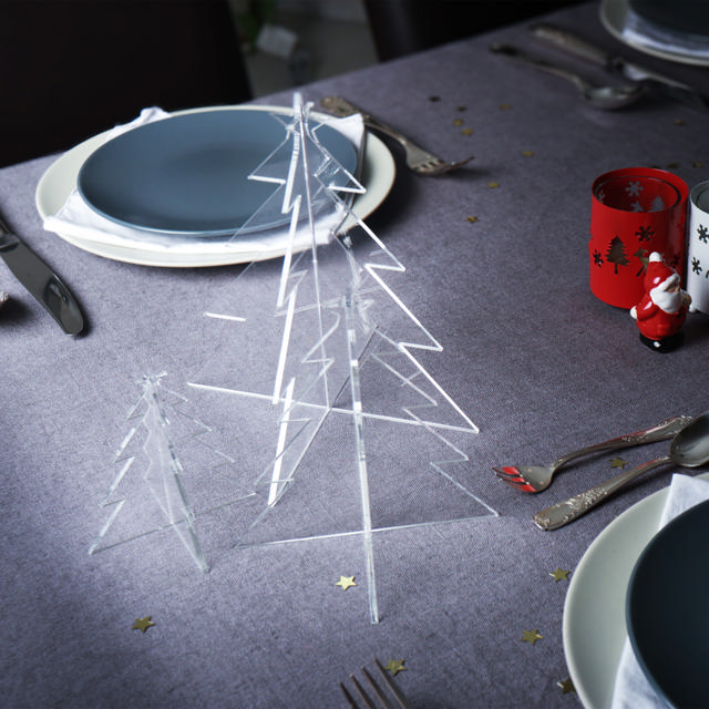 Conjunto de árboles de Navidad en acrílico