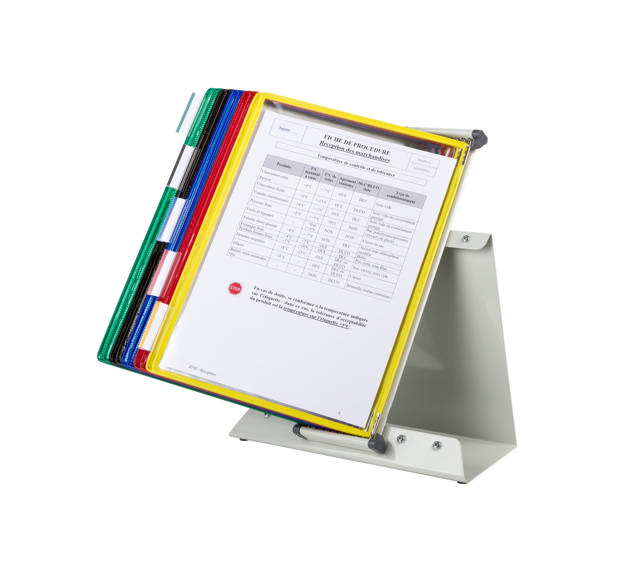 Base de referencia y exhibición de escritorio Tarifold, sostiene hasta 30 bolsillos