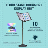 Soporte de Exhibición de Documentos de Piso Tarifold, 10 Bolsillos Negros, Tamaño Carta