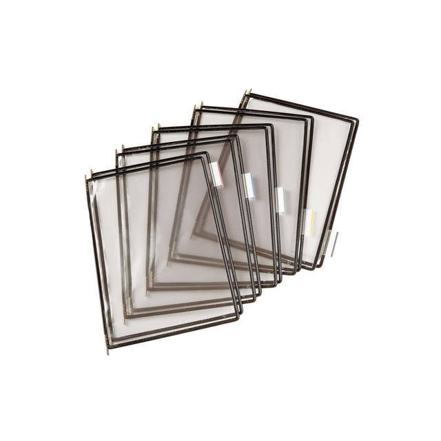 Soporte de Exhibición de Documentos de Piso Tarifold, 10 Bolsillos Negros, Tamaño Carta