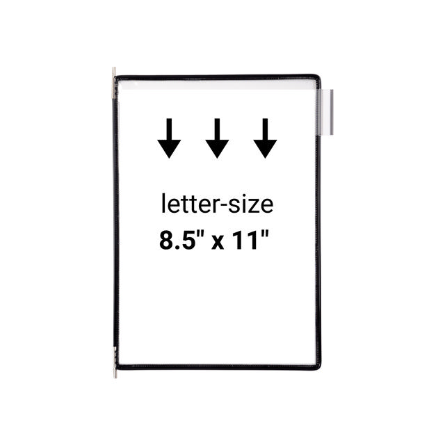 Soporte de Exhibición de Documentos de Piso Tarifold, 10 Bolsillos Negros, Tamaño Carta