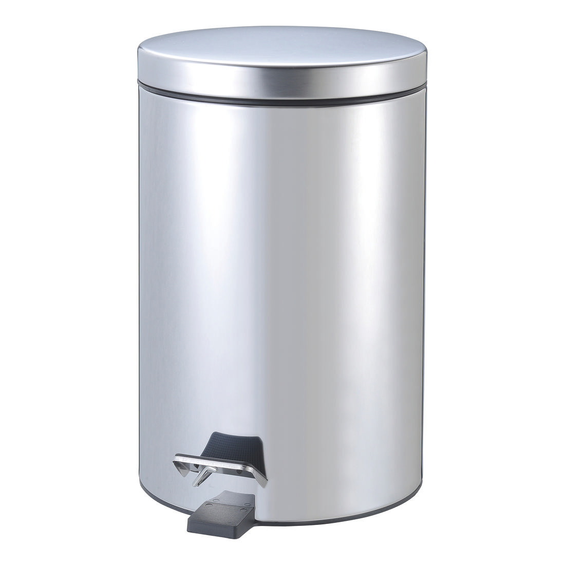 Papelera de pedal, acero inoxidable, 12L